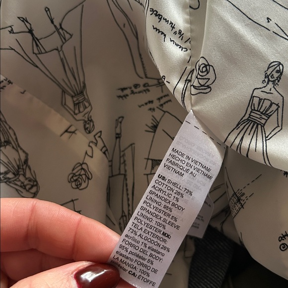 White House Black Market Blue Tweed Nautical Lined Blazer Size 2 - Picture 11 of 16